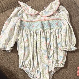 Floral Long-Sleeve Baby Romper